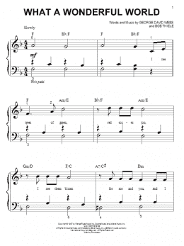 page one of What A Wonderful World (Big Note Piano)