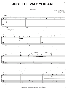 page one of Just The Way You Are (Piano Duet)