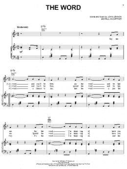 page one of The Word (Piano, Vocal & Guitar Chords (Right-Hand Melody))