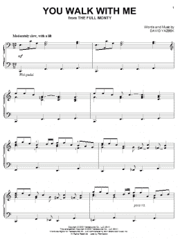 page one of You Walk With Me (from The Full Monty) (Piano Solo)