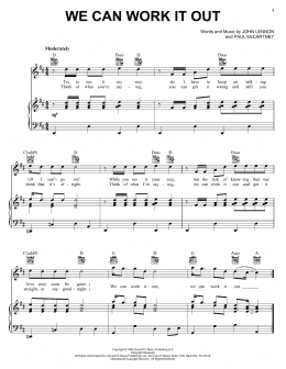 page one of We Can Work It Out (Piano, Vocal & Guitar Chords (Right-Hand Melody))