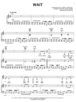 page one of Wait (Piano, Vocal & Guitar Chords (Right-Hand Melody))