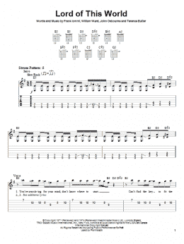 page one of Lord Of This World (Easy Guitar Tab)