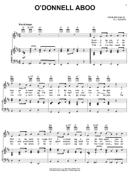 page one of O'Donnell Aboo (Piano, Vocal & Guitar Chords (Right-Hand Melody))