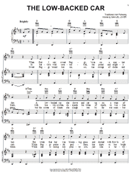 page one of The Low-Backed Car (Piano, Vocal & Guitar Chords (Right-Hand Melody))