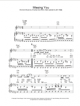 page one of Missing You (Piano, Vocal & Guitar Chords)