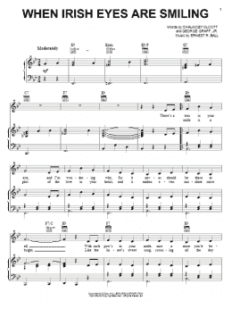 page one of When Irish Eyes Are Smiling (Piano, Vocal & Guitar Chords (Right-Hand Melody))