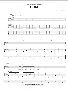 page one of Gone (Guitar Tab)