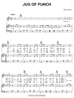 page one of Jug Of Punch (Piano, Vocal & Guitar Chords (Right-Hand Melody))