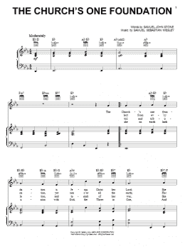 page one of The Church's One Foundation (Piano, Vocal & Guitar Chords (Right-Hand Melody))