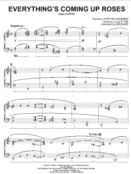 page one of Everything's Coming Up Roses (Piano Solo)