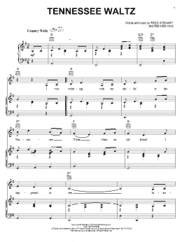 page one of Tennessee Waltz (Piano, Vocal & Guitar Chords (Right-Hand Melody))