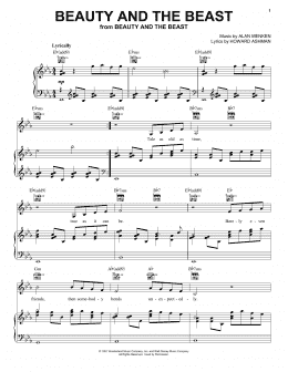 page one of Beauty And The Beast (Piano, Vocal & Guitar Chords (Right-Hand Melody))