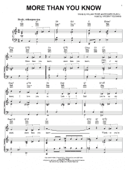 page one of More Than You Know (Piano, Vocal & Guitar Chords (Right-Hand Melody))