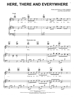 page one of Here, There And Everywhere (Piano, Vocal & Guitar Chords (Right-Hand Melody))