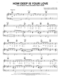 page one of How Deep Is Your Love (Piano, Vocal & Guitar Chords (Right-Hand Melody))