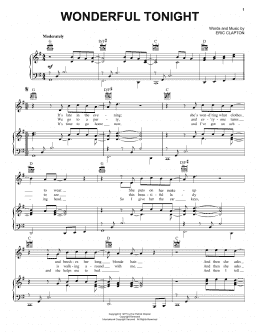 page one of Wonderful Tonight (Piano, Vocal & Guitar Chords (Right-Hand Melody))