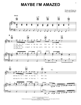 page one of Maybe I'm Amazed (Piano, Vocal & Guitar Chords (Right-Hand Melody))