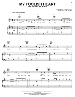 page one of My Foolish Heart (Piano, Vocal & Guitar Chords (Right-Hand Melody))