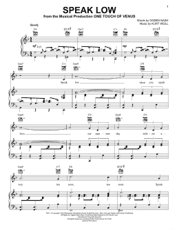 page one of Speak Low (Piano, Vocal & Guitar Chords (Right-Hand Melody))