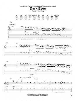 page one of Dark Eyes (Guitar Tab)