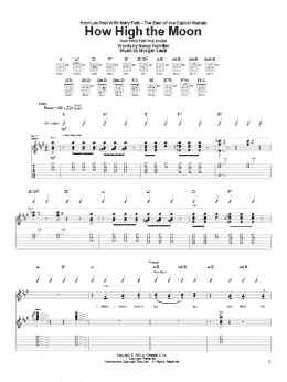 page one of How High The Moon (Guitar Tab)