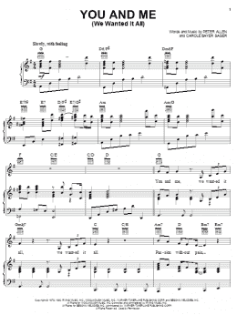 page one of You And Me (We Wanted It All) (from The Boy From Oz) (Piano, Vocal & Guitar Chords (Right-Hand Melody))