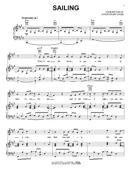 page one of Sailing (Piano, Vocal & Guitar Chords (Right-Hand Melody))