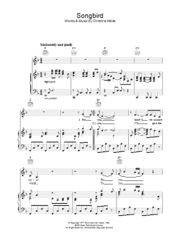 page one of Songbird (Piano, Vocal & Guitar Chords (Right-Hand Melody))