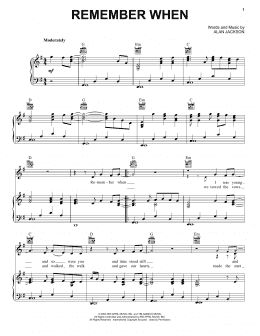 page one of Remember When (Piano, Vocal & Guitar Chords (Right-Hand Melody))