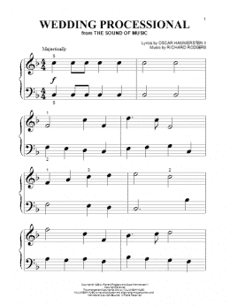 page one of Wedding Processional (Beginning Piano Solo)