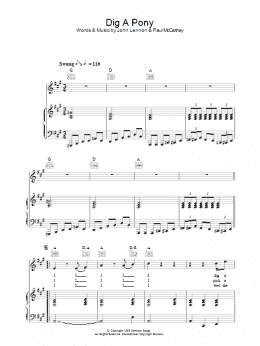 page one of Dig A Pony (Piano, Vocal & Guitar Chords)