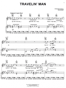 page one of Travelin' Man (Piano, Vocal & Guitar Chords (Right-Hand Melody))