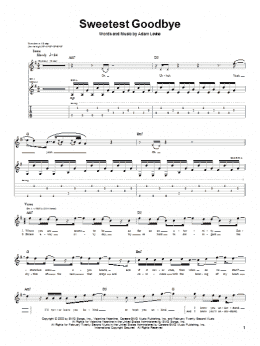 page one of Sweetest Goodbye (Guitar Tab)