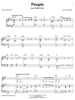 page one of People (Piano, Vocal & Guitar Chords (Right-Hand Melody))