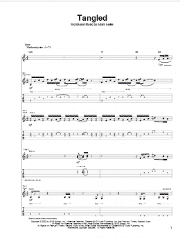 page one of Tangled (Guitar Tab)