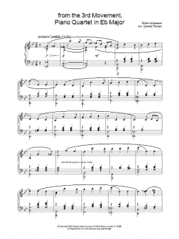 page one of from the 3rd Movement, Piano Quartet in Eb Major (Piano Solo)