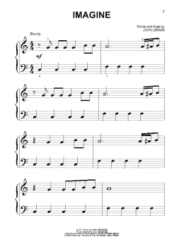 page one of Imagine (Beginning Piano Solo)