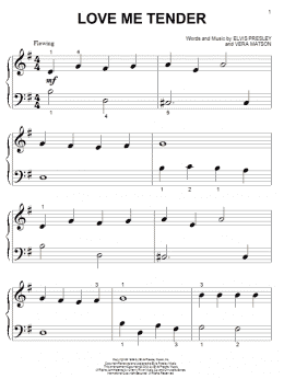 page one of Love Me Tender (Beginning Piano Solo)