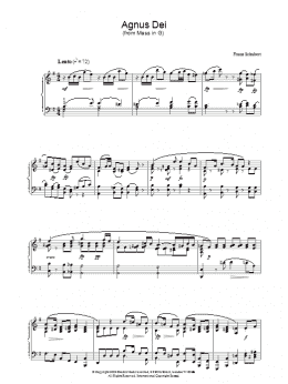 page one of Agnus Dei (Piano Solo)