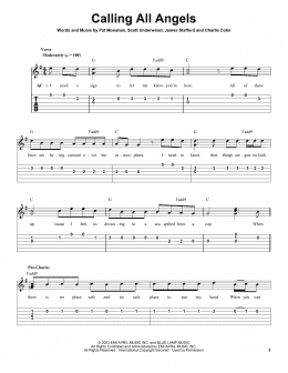 page one of Calling All Angels (Easy Guitar Tab)