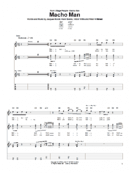 page one of Macho Man (Guitar Tab)