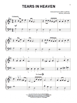 page one of Tears In Heaven (Beginning Piano Solo)