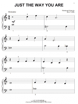 page one of Just The Way You Are (Beginning Piano Solo)