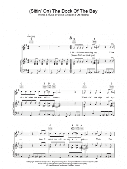 page one of (Sittin' On) The Dock Of The Bay (Piano, Vocal & Guitar Chords (Right-Hand Melody))