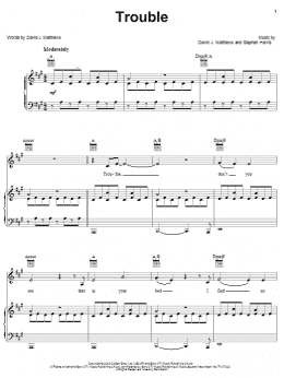 page one of Trouble (Piano, Vocal & Guitar Chords (Right-Hand Melody))