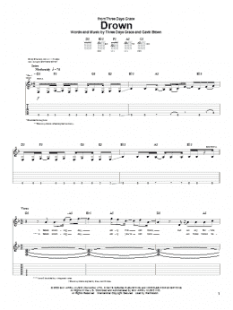 page one of Drown (Guitar Tab)