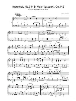 page one of Impromptu No.3 in Bb Major (excerpt), Op.142 (Piano Solo)