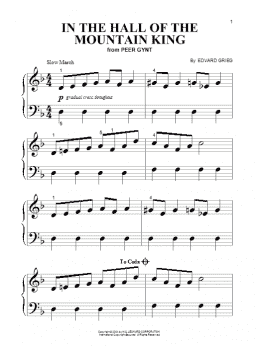 page one of In The Hall Of The Mountain King (Beginning Piano Solo)