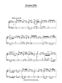 page one of Simple Gifts (Piano Solo)